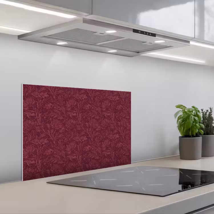 Spatscherm keuken - Bladeren - Patroon - Paars — 1