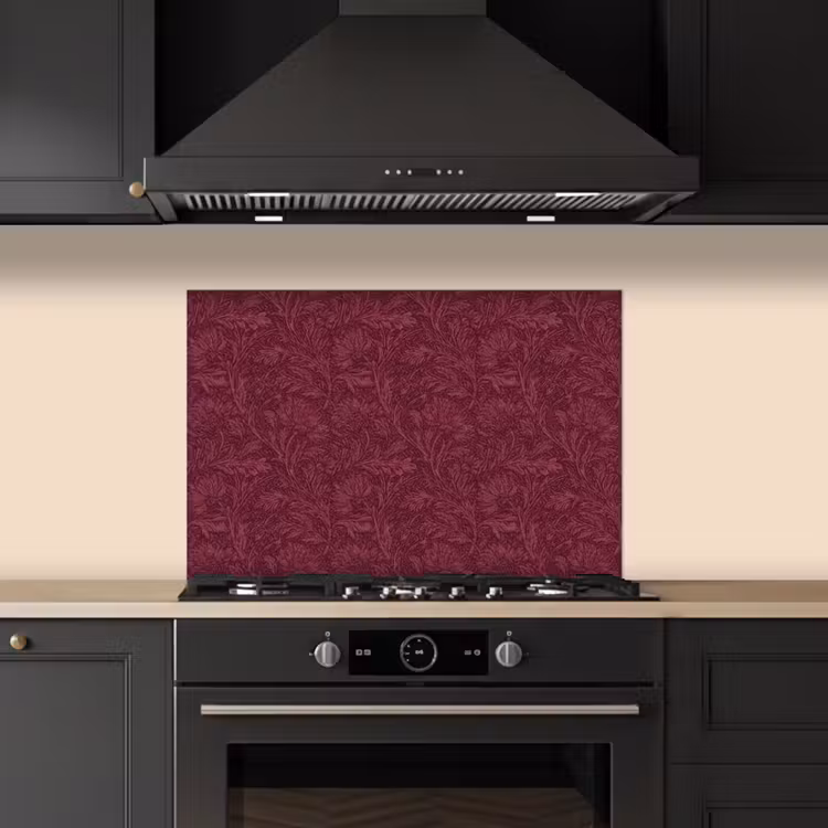 Spatscherm keuken - Bladeren - Patroon - Paars — 5
