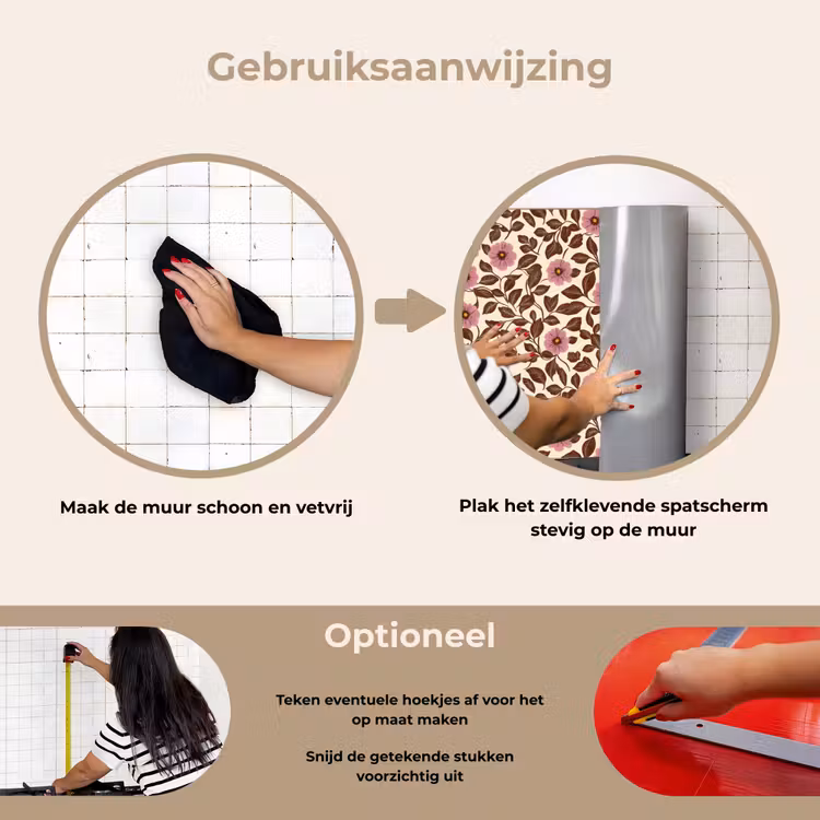 Spatscherm keuken - Bloemen - Bladeren - Kleurrijk — 6