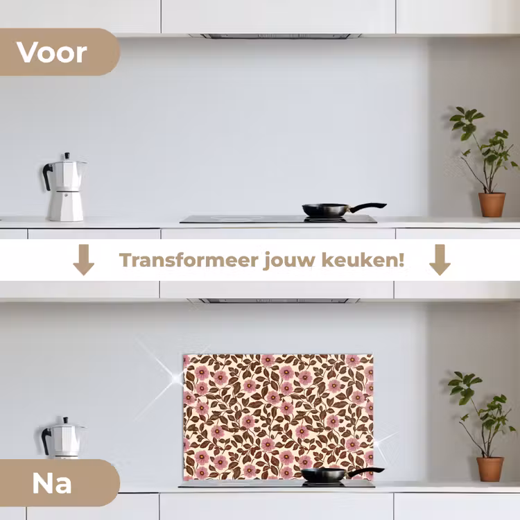 Spatscherm keuken - Bloemen - Bladeren - Kleurrijk — 7