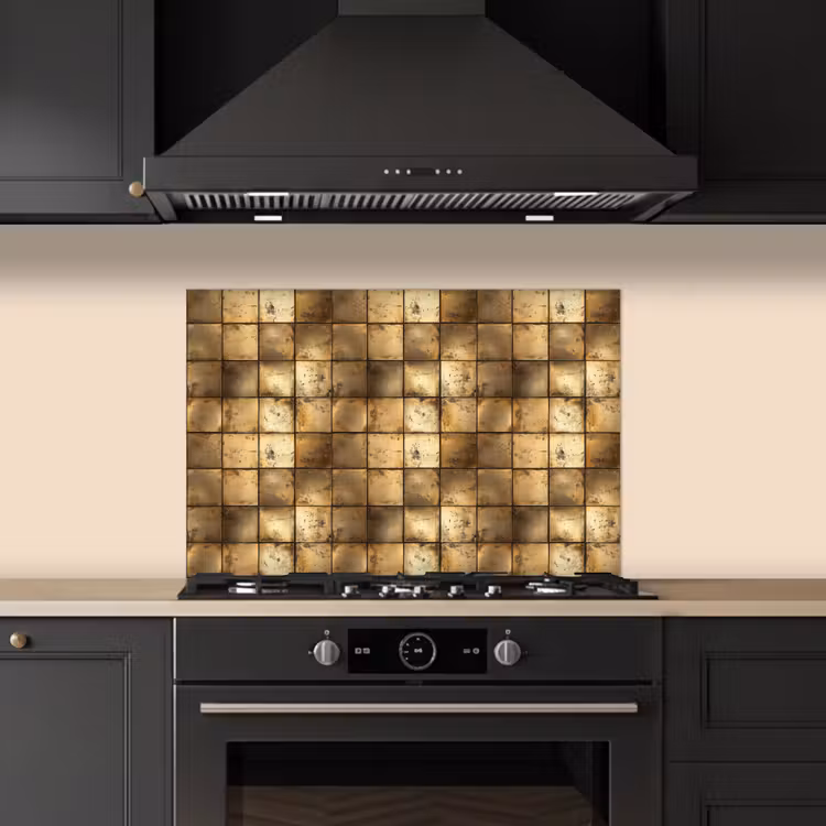 Spatscherm keuken - Geometrisch - Tegels - Goud — 5