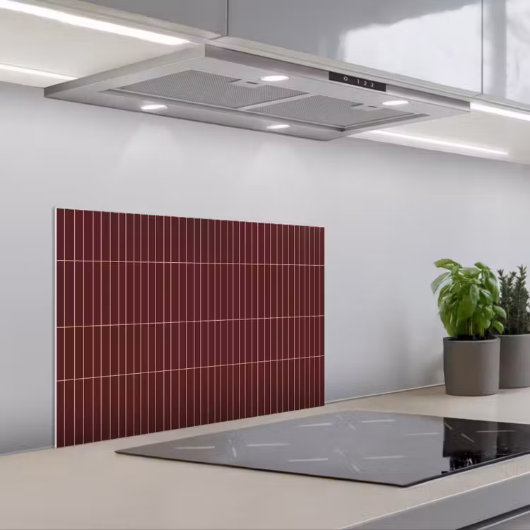 Spatscherm keuken - Lijnen - Patroon - Bordeaux — 1
