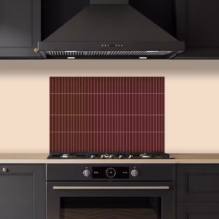 Spatscherm keuken - Lijnen - Patroon - Bordeaux — 5
