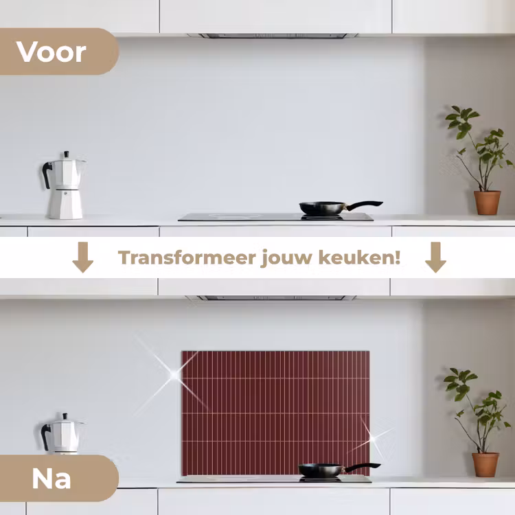 Spatscherm keuken - Lijnen - Patroon - Bordeaux — 7