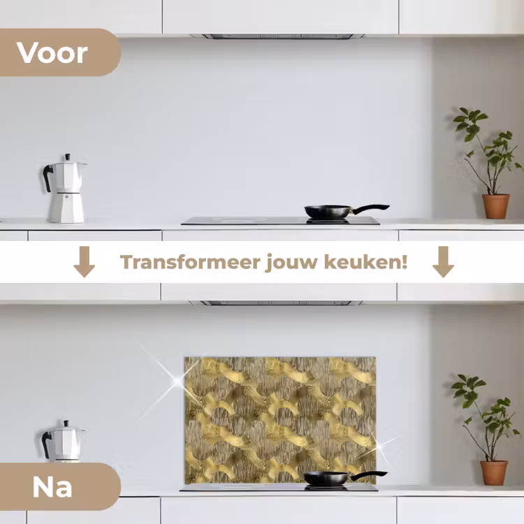 Spatscherm keuken - Modern - Geometrisch - Goud — 7