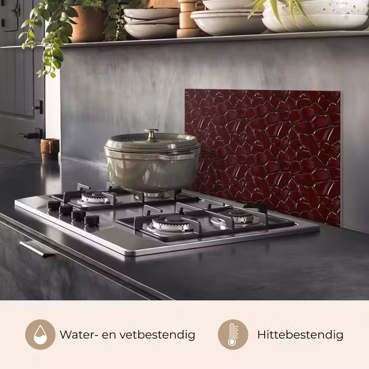 Spatscherm keuken - Mozaïek - Tegel - Bordeauxrood — 2