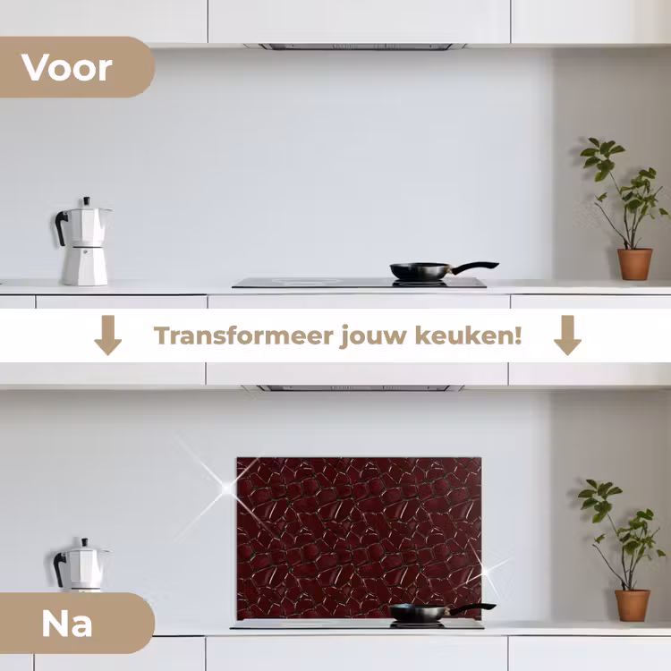 Spatscherm keuken - Mozaïek - Tegel - Bordeauxrood — 7