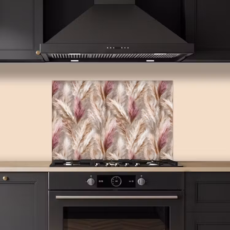Spatscherm keuken - Pampasgras - Pluizig - Kleurrijk — 5