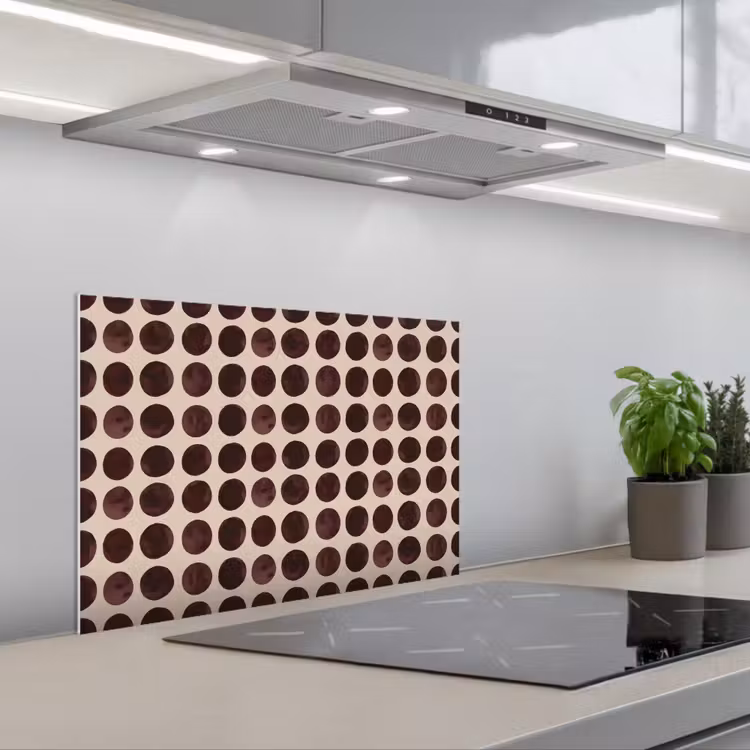 Spatscherm keuken - Stippen - Patroon - Bruin — 1