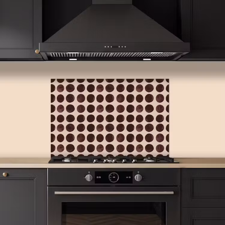 Spatscherm keuken - Stippen - Patroon - Bruin — 5