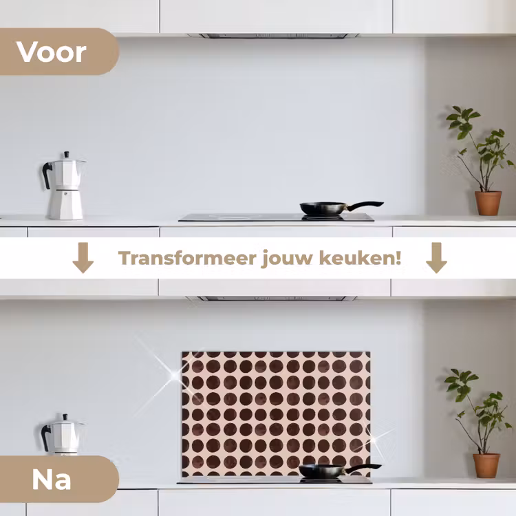 Spatscherm keuken - Stippen - Patroon - Bruin — 7