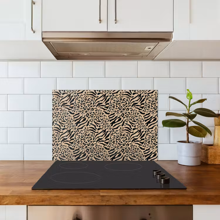 Spatscherm keuken - Giraf - Zebra - Motief - Bruin — 3