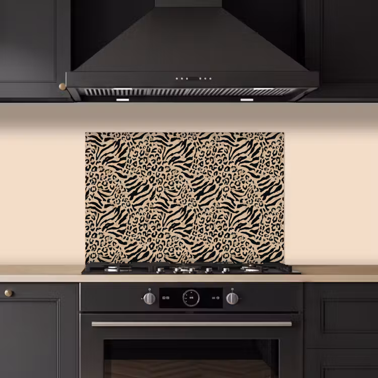 Spatscherm keuken - Giraf - Zebra - Motief - Bruin — 5
