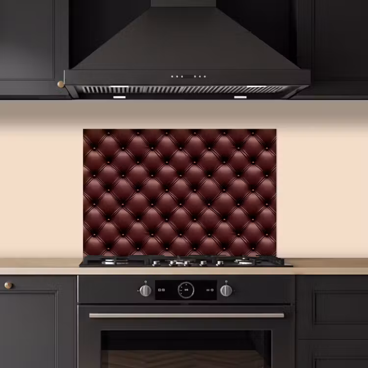 Spatscherm keuken - Leer - Patroon - Bordeaux — 5