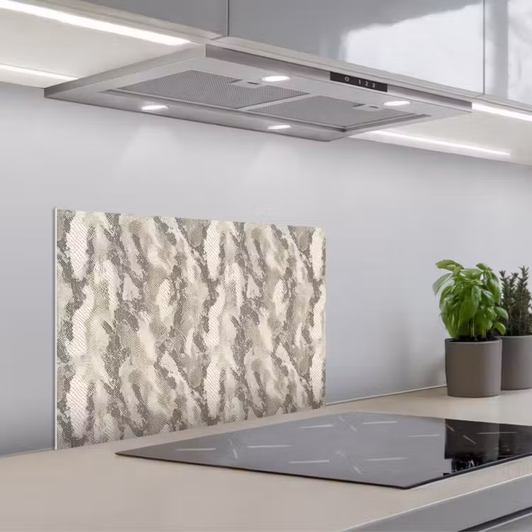 Spatscherm keuken - Slang - Patroon - Taupe — 1