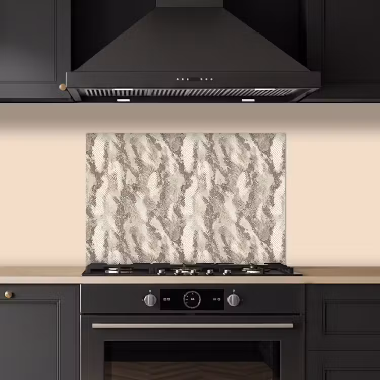 Spatscherm keuken - Slang - Patroon - Taupe — 5