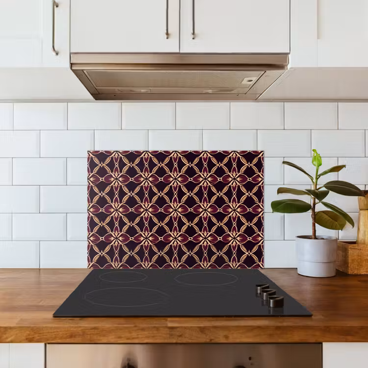 Spatscherm keuken - Symmetrisch - Tegel - Burgundy — 3