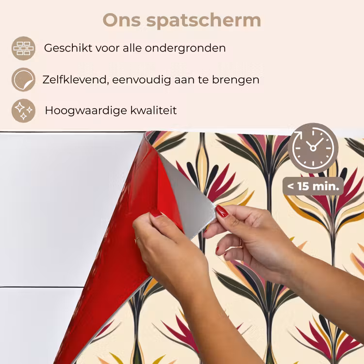 Spatscherm keuken - Waaier - Motief - Kleurrijk — 4