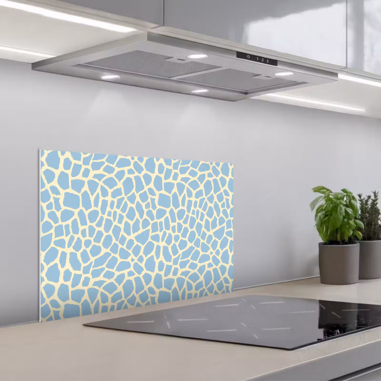 Spatscherm keuken - Giraf - Modern - Blauw — 1
