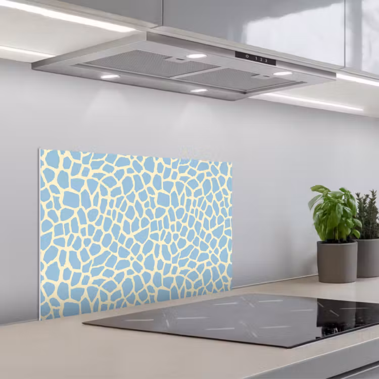 Spatscherm keuken - Giraf - Modern - Blauw — 1