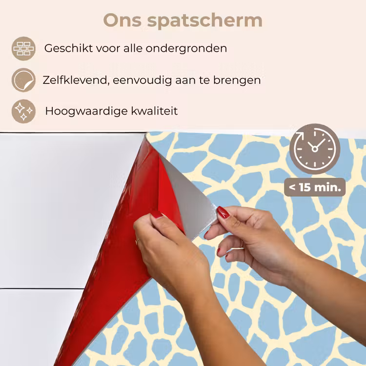 Spatscherm keuken - Giraf - Modern - Blauw — 4