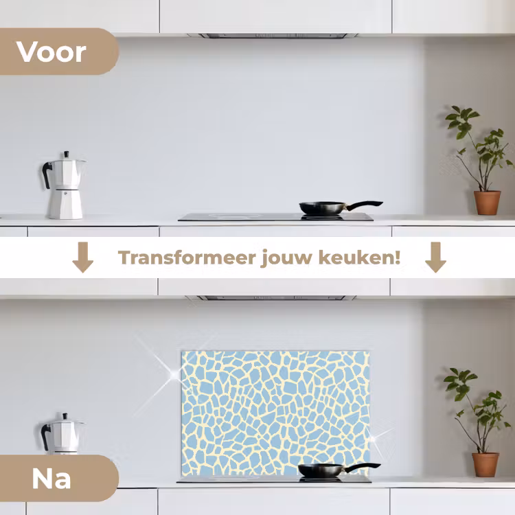 Spatscherm keuken - Giraf - Modern - Blauw — 7