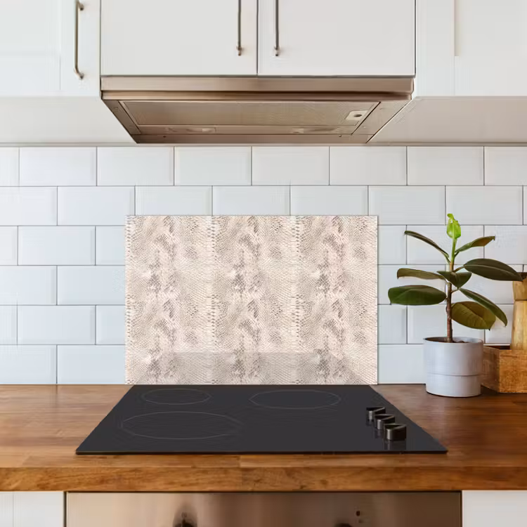 Spatscherm keuken - Slang - Patroon - Beige — 3