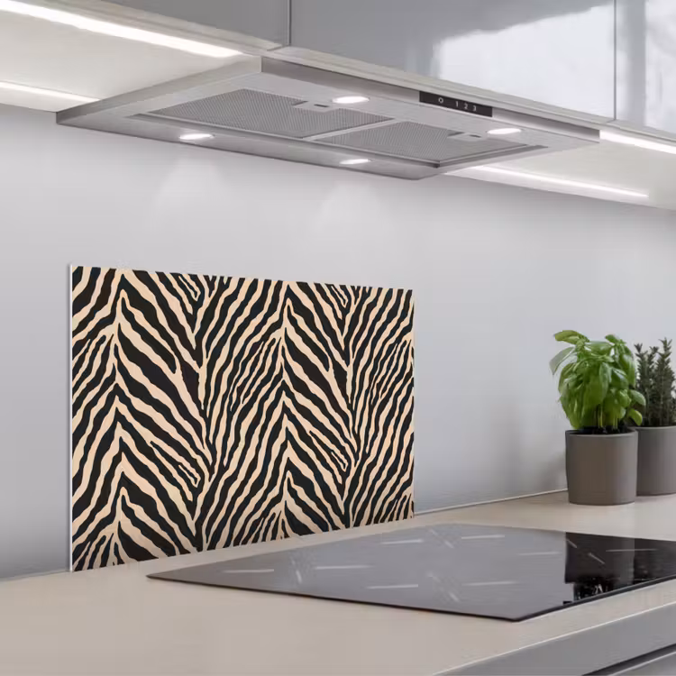 Spatscherm keuken - Zebra - Klassiek - Zwart — 1