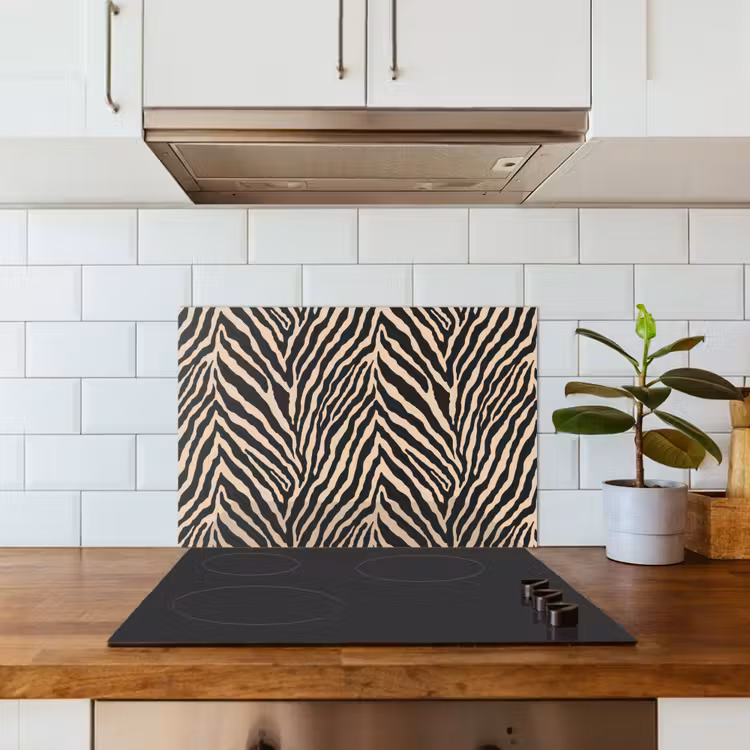 Spatscherm keuken - Zebra - Klassiek - Zwart — 3