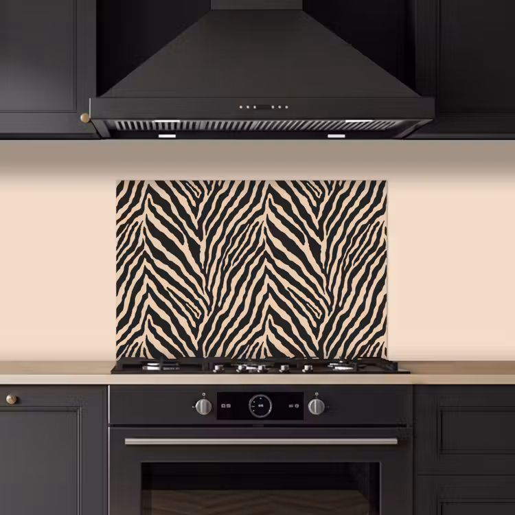 Spatscherm keuken - Zebra - Klassiek - Zwart — 5