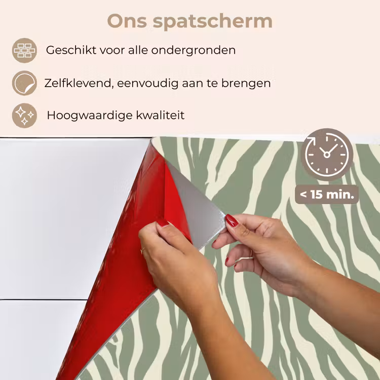 Spatscherm keuken - Zebra - Motief - Groen — 4