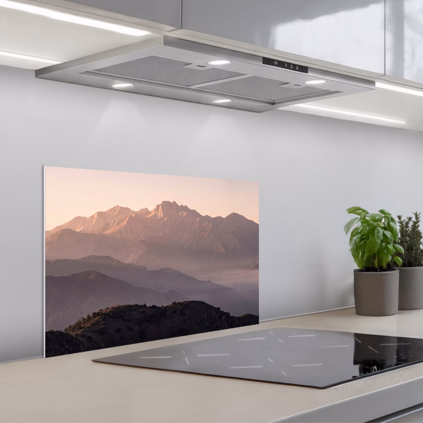 Spatscherm keuken - Panorama - Landschap - Bergen — 1