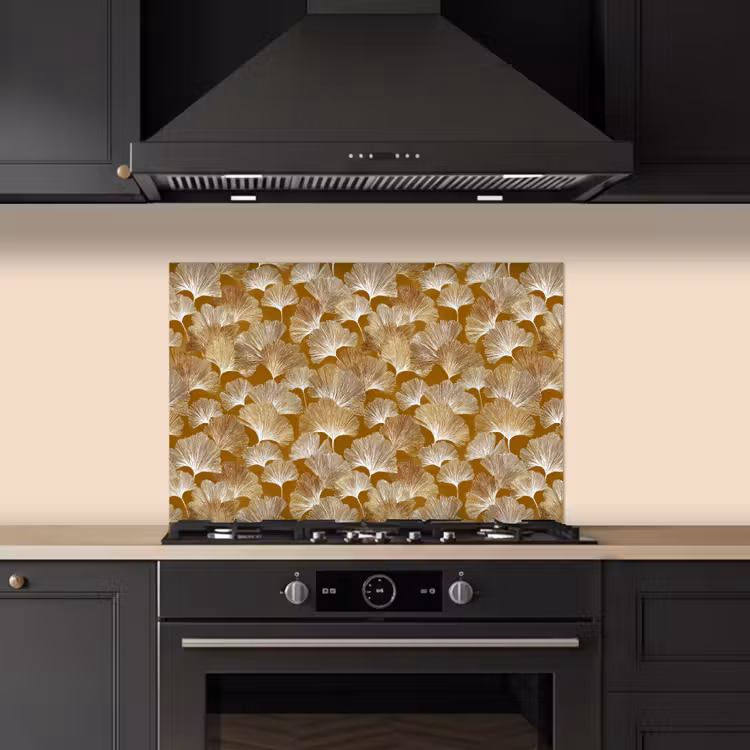Spatscherm keuken - Ginkgo - Bladeren - Goud — 5
