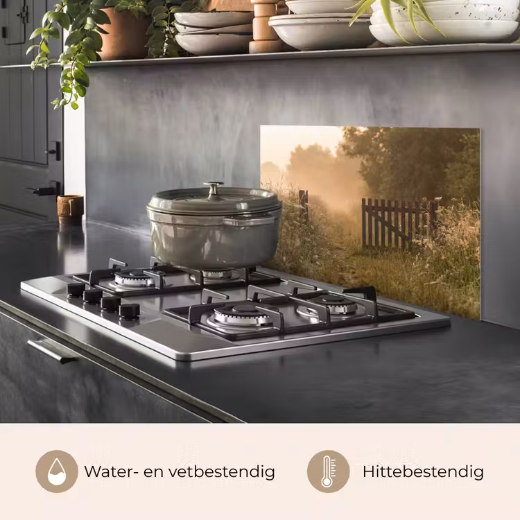 Spatscherm keuken - Hek - Natuur - Mist - Veld — 2