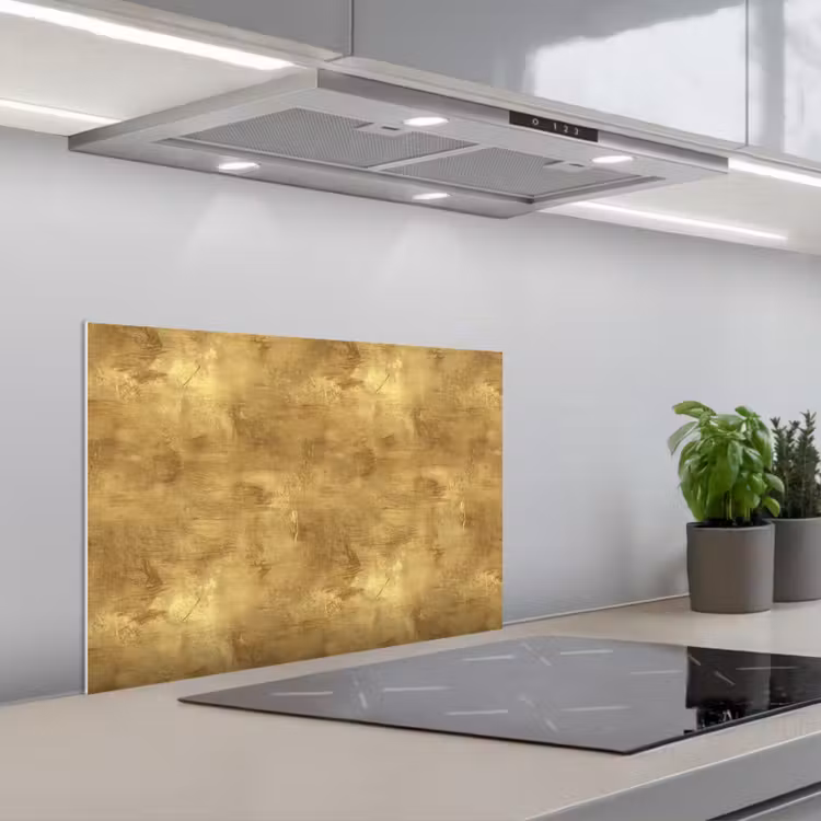 Spatscherm keuken - Industrieel - Textuur - Goud — 1