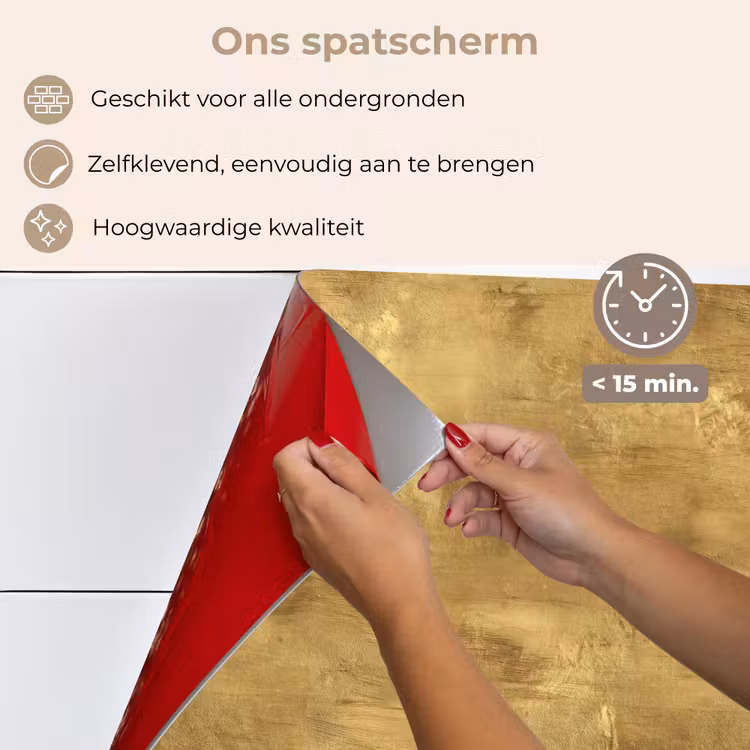 Spatscherm keuken - Industrieel - Textuur - Goud — 4