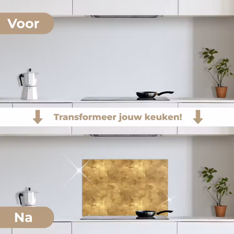 Spatscherm keuken - Industrieel - Textuur - Goud — 7