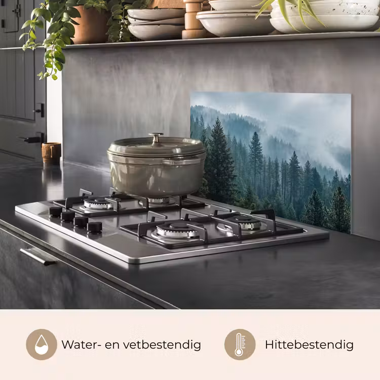 Spatscherm keuken - Naaldwoud - Bergen - Mist — 2
