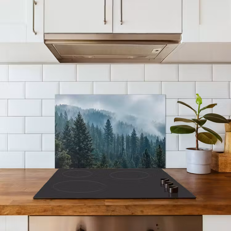 Spatscherm keuken - Naaldwoud - Bergen - Mist — 3