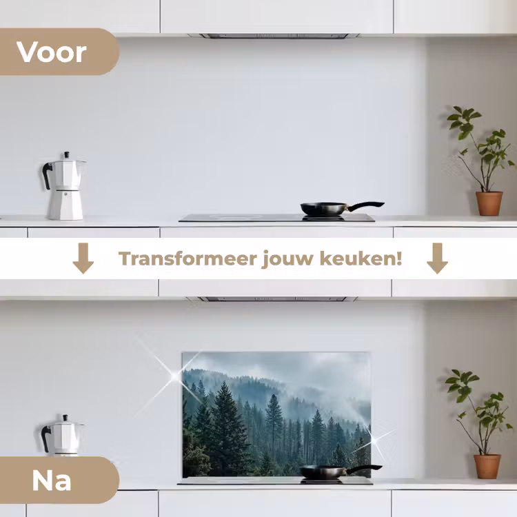 Spatscherm keuken - Naaldwoud - Bergen - Mist — 7