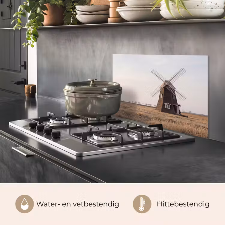 Spatscherm keuken - Windmolens - Landschap - Veld — 2