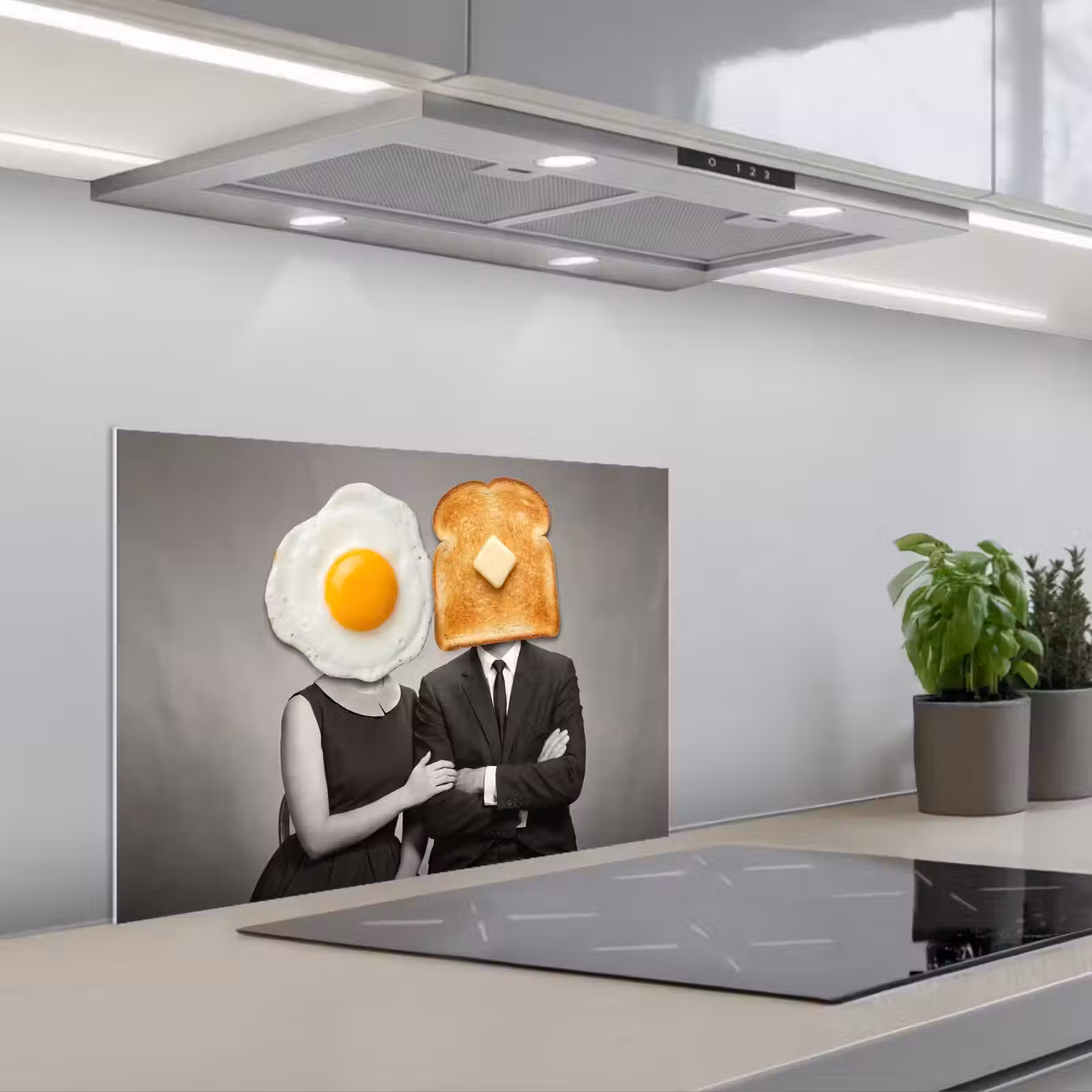 Spatscherm keuken - Ontbijt - Koppel - Ei - Brood — 1