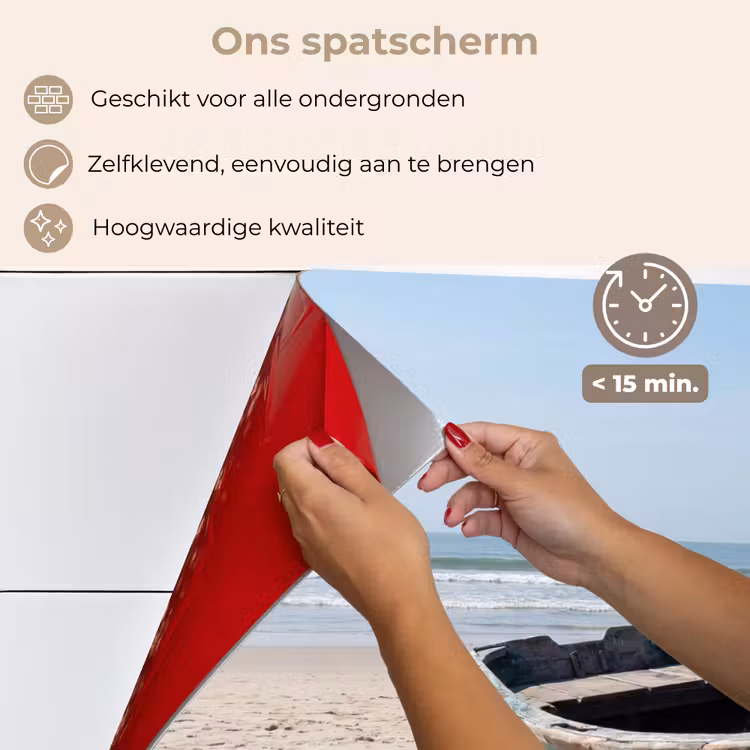 Spatscherm keuken - Boot - Zandstrand - Zee — 4