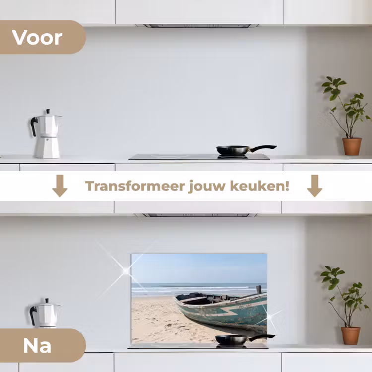 Spatscherm keuken - Boot - Zandstrand - Zee — 7