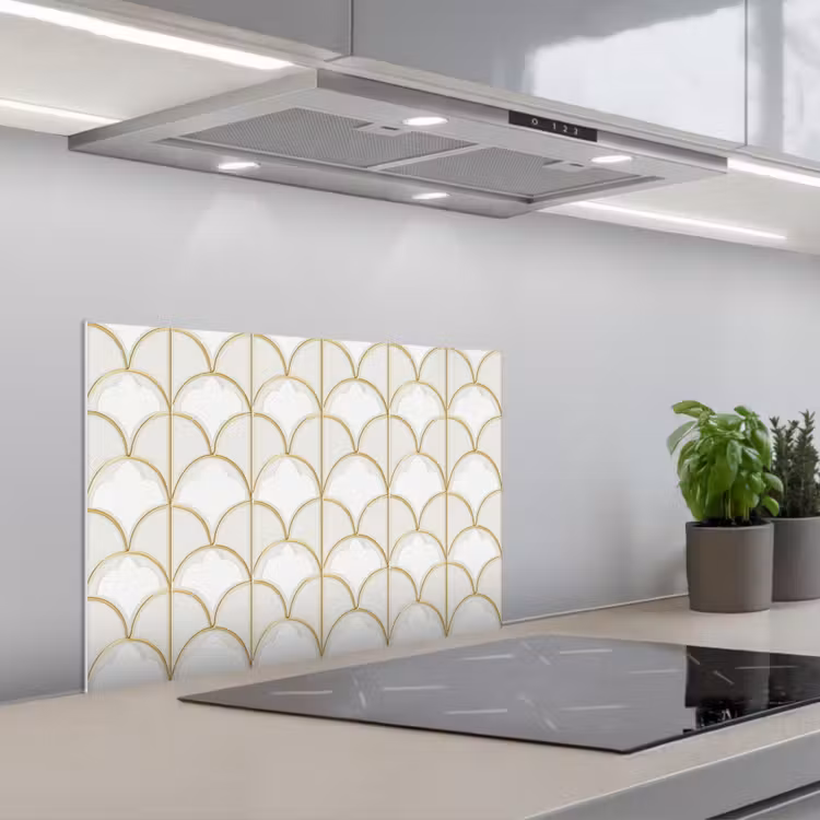 Spatscherm keuken - Mozaïek - Bogen - Goud — 1