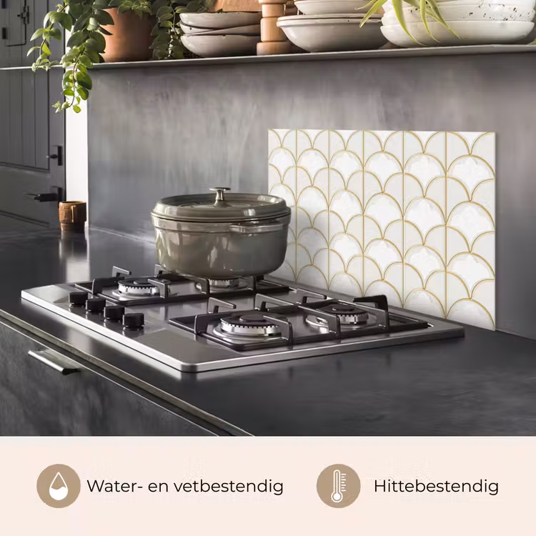 Spatscherm keuken - Mozaïek - Bogen - Goud — 2