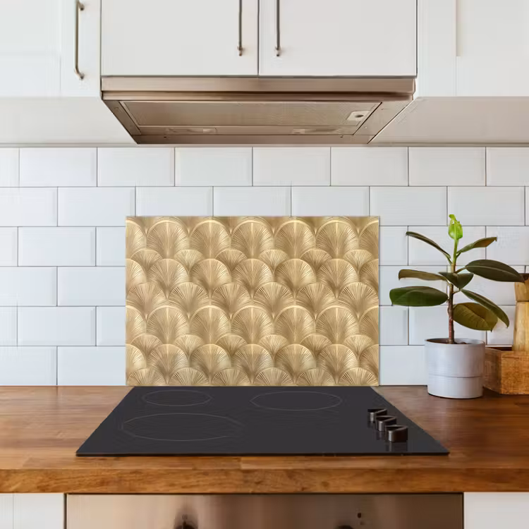 Spatscherm keuken - Patroon - Waaier - Goud — 3