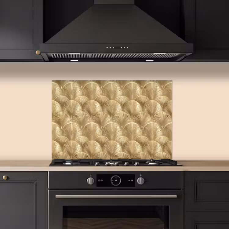 Spatscherm keuken - Patroon - Waaier - Goud — 5