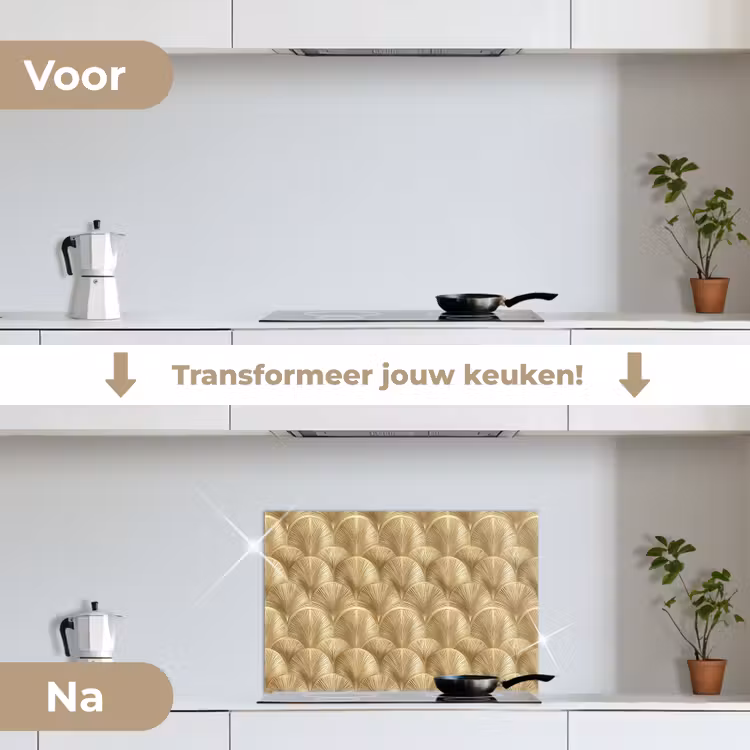 Spatscherm keuken - Patroon - Waaier - Goud — 7