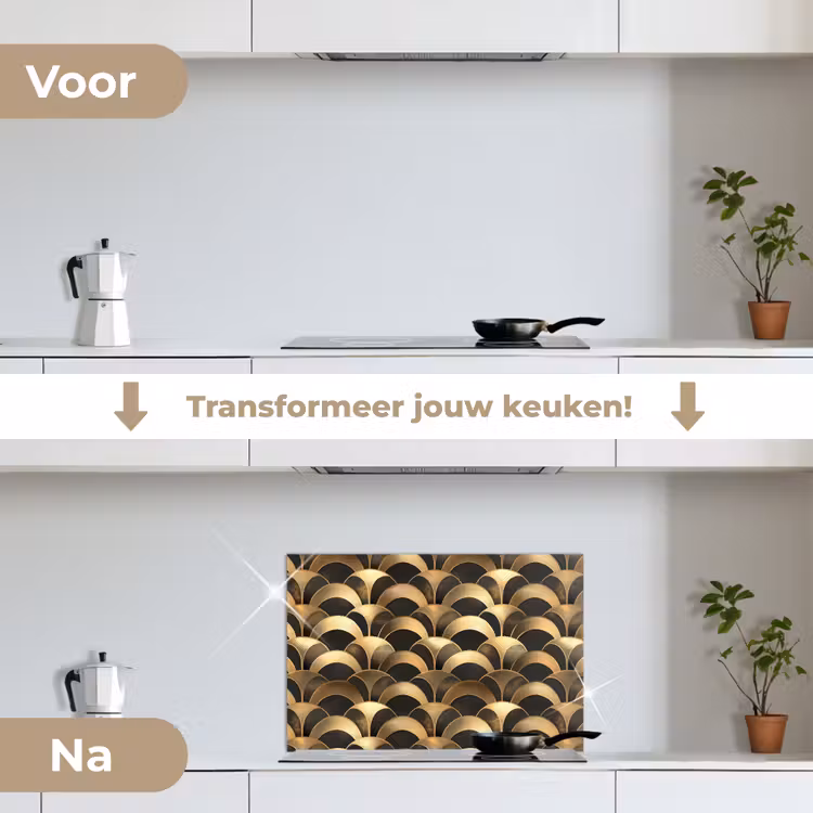 Spatscherm keuken - Schubben - Structuur - Goud — 7
